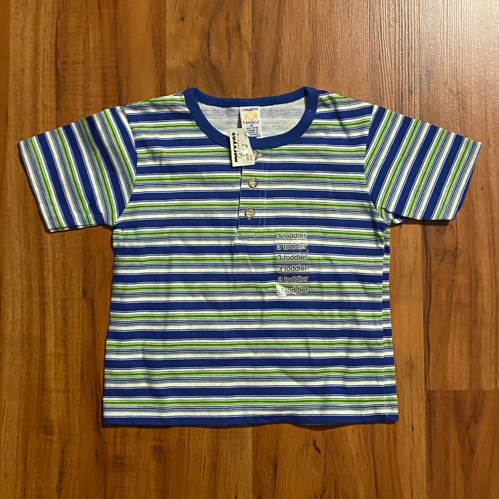 Cowboys and Angels Striped Button T Shirt 3T